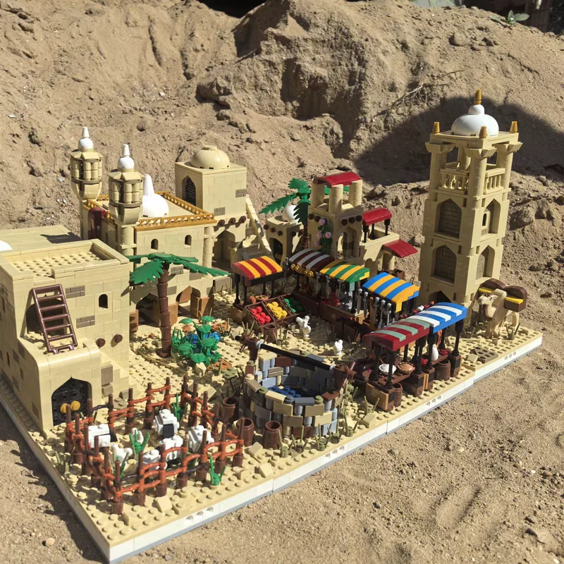 MOC قرية الصحراء مدينة الصحراء كوكب عرض الشارع العمارة لغز الصبي الالعاب العملاقة مجموعة