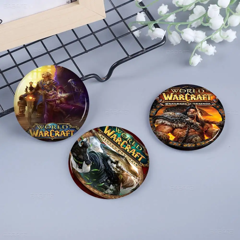 Game World Of Warcraft Photo Brooches Creative Round Badge Gifts Pins 32/44/58mm