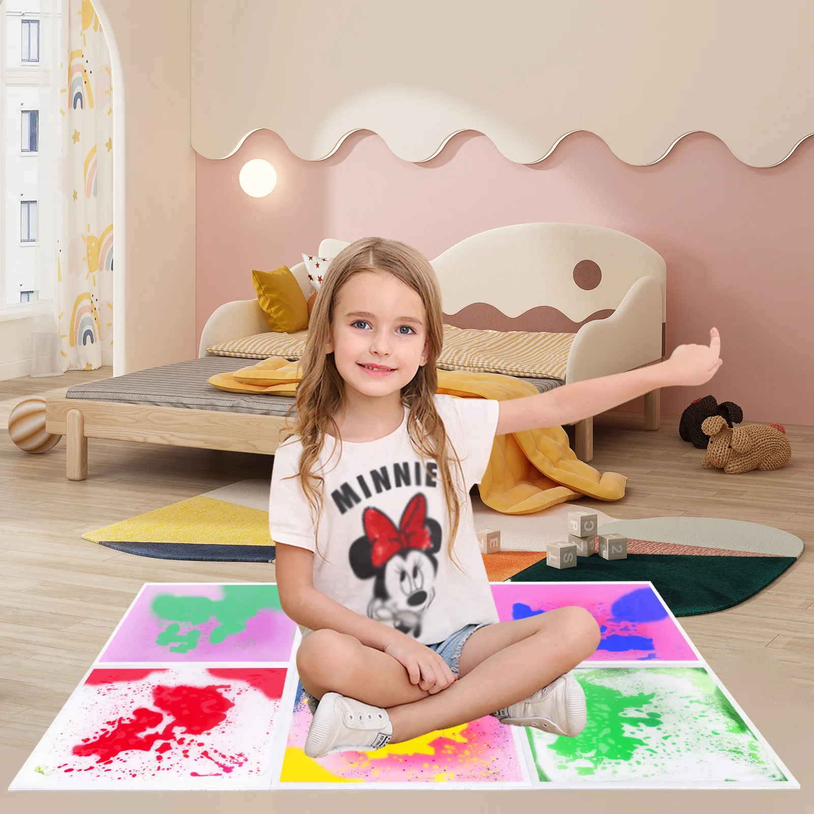 

Sensory Walking Pads for Kids with Feet Tiles Interactive Educational Sensory Toys Mat for Children's Development