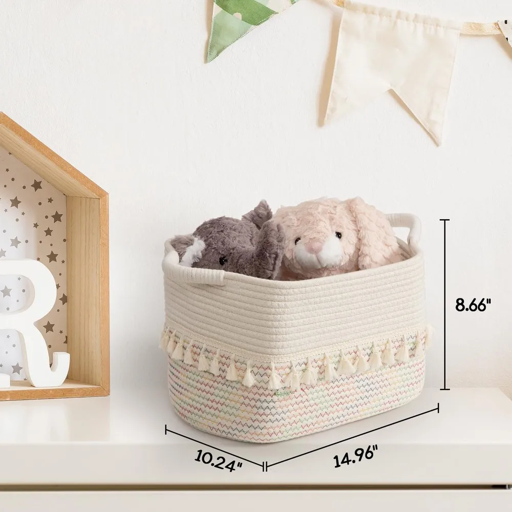 3-Pack Woven Cotton Rope Storage Baskets 8