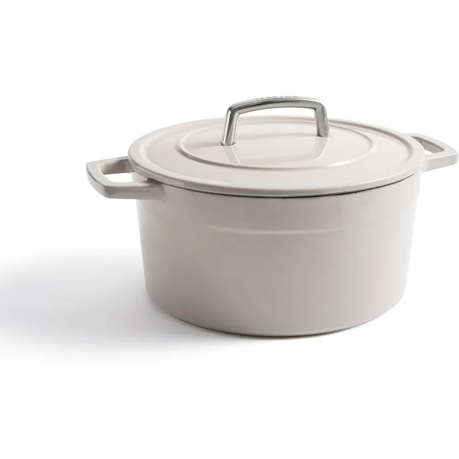 

5 QT European Enameled Cast Iron Dutch Oven w/Lid - Cobblestone