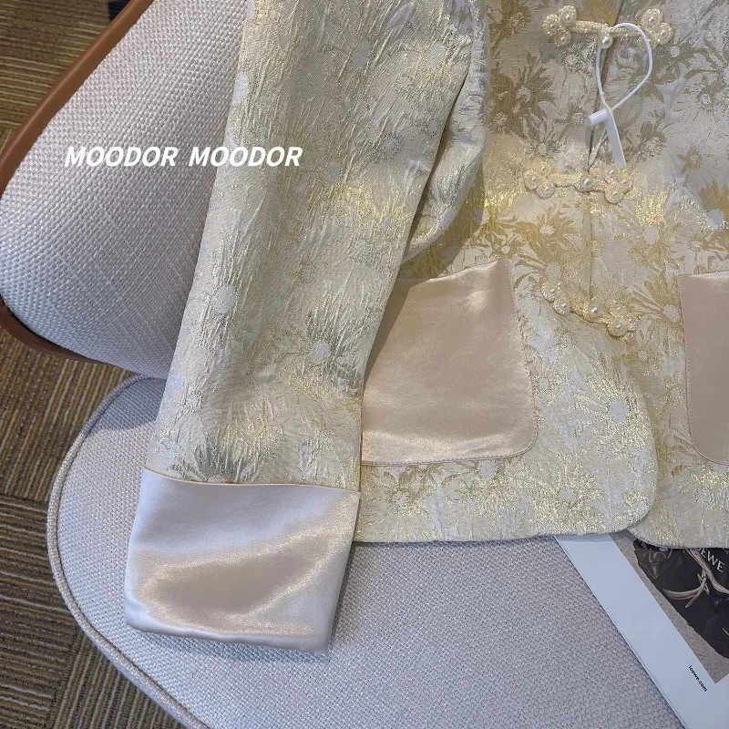 20260New Chinese Jacquard National Style Women's Jacket High-end Women's Tang Suit Buckle Embroidered Short Small Hanfu Top
