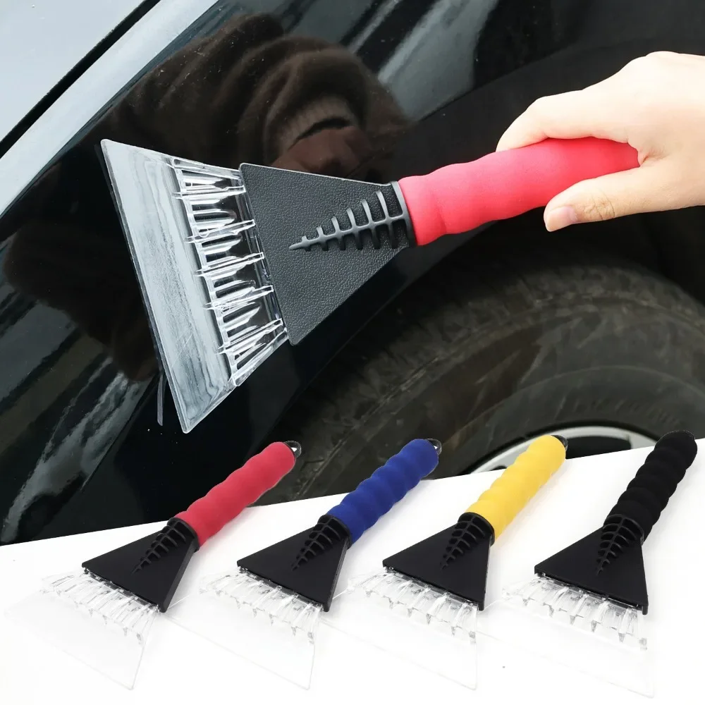 Car Snow Shovel Winter Off-road Windshield Rearview Mirror Window Frost Snow Removal Tools Plastic Ice Scraper Soft Foam Grip