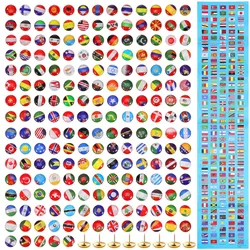 200 Pcs Thumb Flag Pushpin Travel Cork Board for Office Country Epoxy Pushpins Creative Tacks