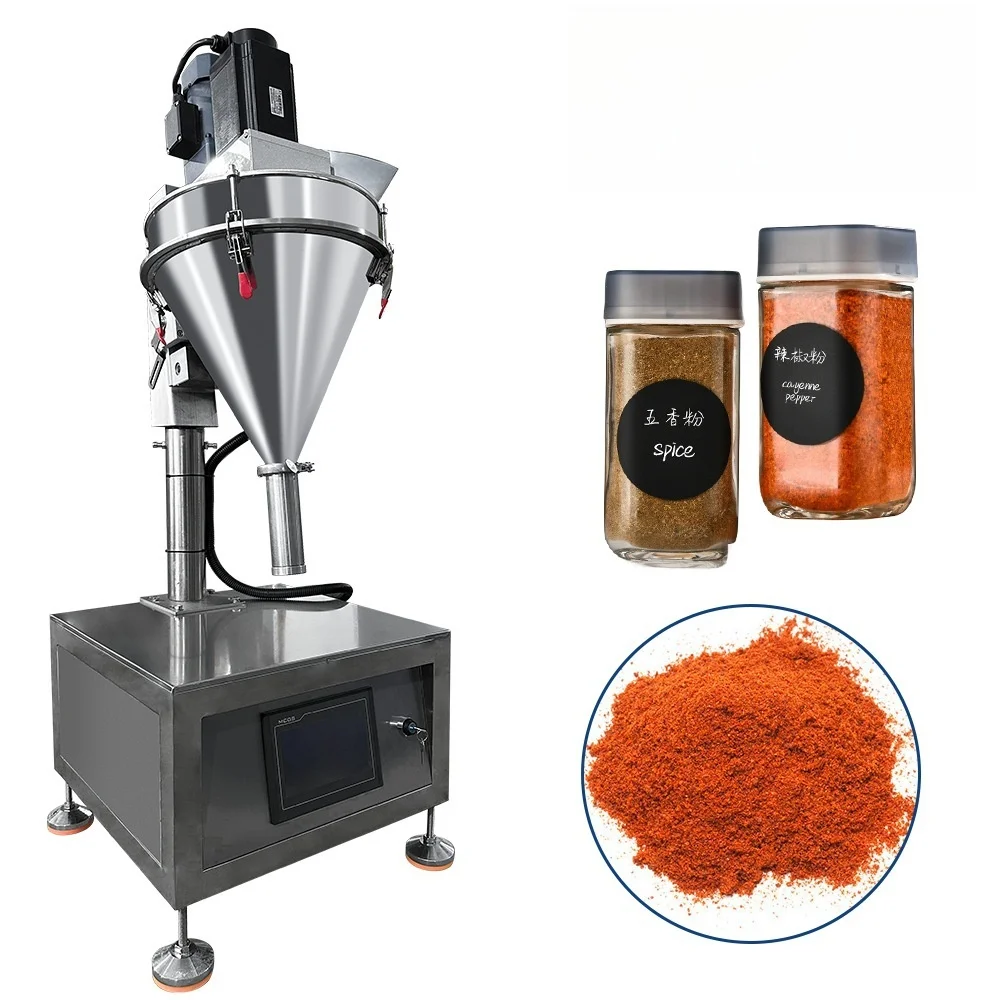 Máquina dosificadora de polvo de pimienta de alta precisión, llenador de harina de pimentón de café, cocoa en polvo seco, llenador de tornillo dosificador
