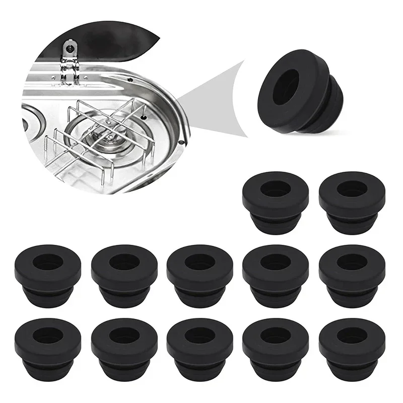 8/10Pcs Black Effective Reduce Scratches High-Temperature-Resistant RV Stove Rubber Grommet RV Car Accessories