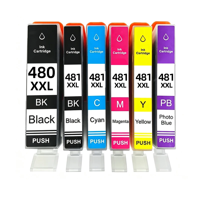1set PGI 480 PGI-480 CLI-481 PGI480 Ink Cartridge Compatible For Canon PIXMA TS704 TR7540 TR8540 TS8140 TS6140 TS9140 TS6240