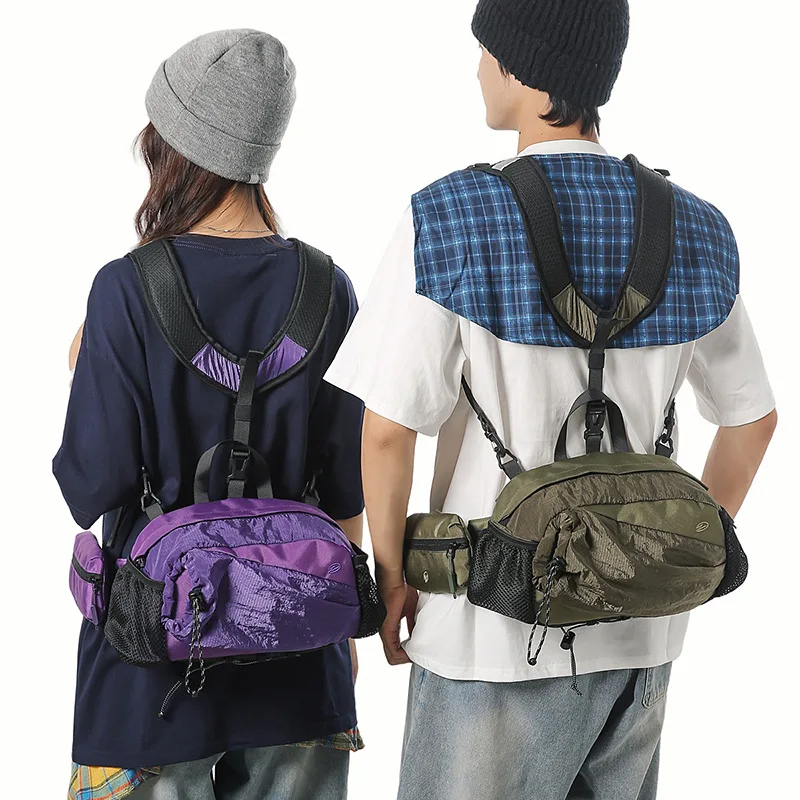 Sports Backpack Trend Personality Lightweight Outdoor Riding Breast Bag Women's Large Capacity Shoulder Fitness Bag travel bag