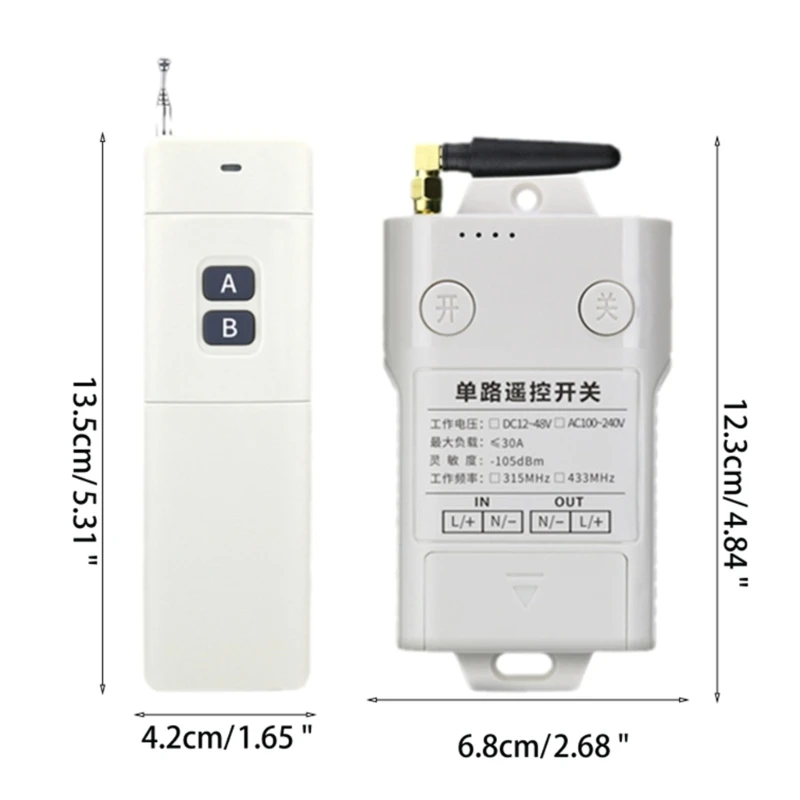 3000M Long Distance 12V-48V RF Wireless Remote Control Switch System Transmitter Receiver 315/433MHz For Water Pump K1KF