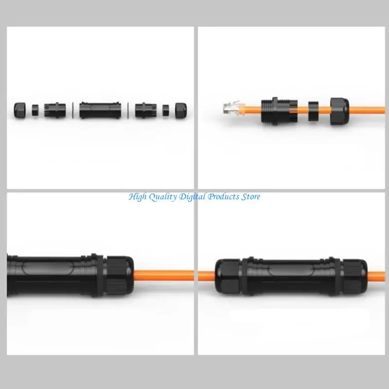 U2JE مقاوم للماء RJ45 موصل مزدوج الرأس في الهواء الطلق مقرنة محول مقرن