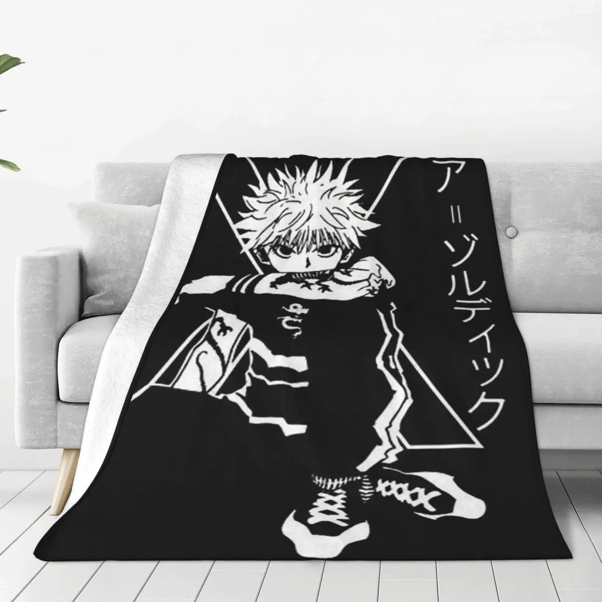 Killua Zoldyck Anime HXH Hunter X Hunter Blankets Soft Warm Flannel Throw Blanket Bedspread for Bed Picnic Travel Home Couch