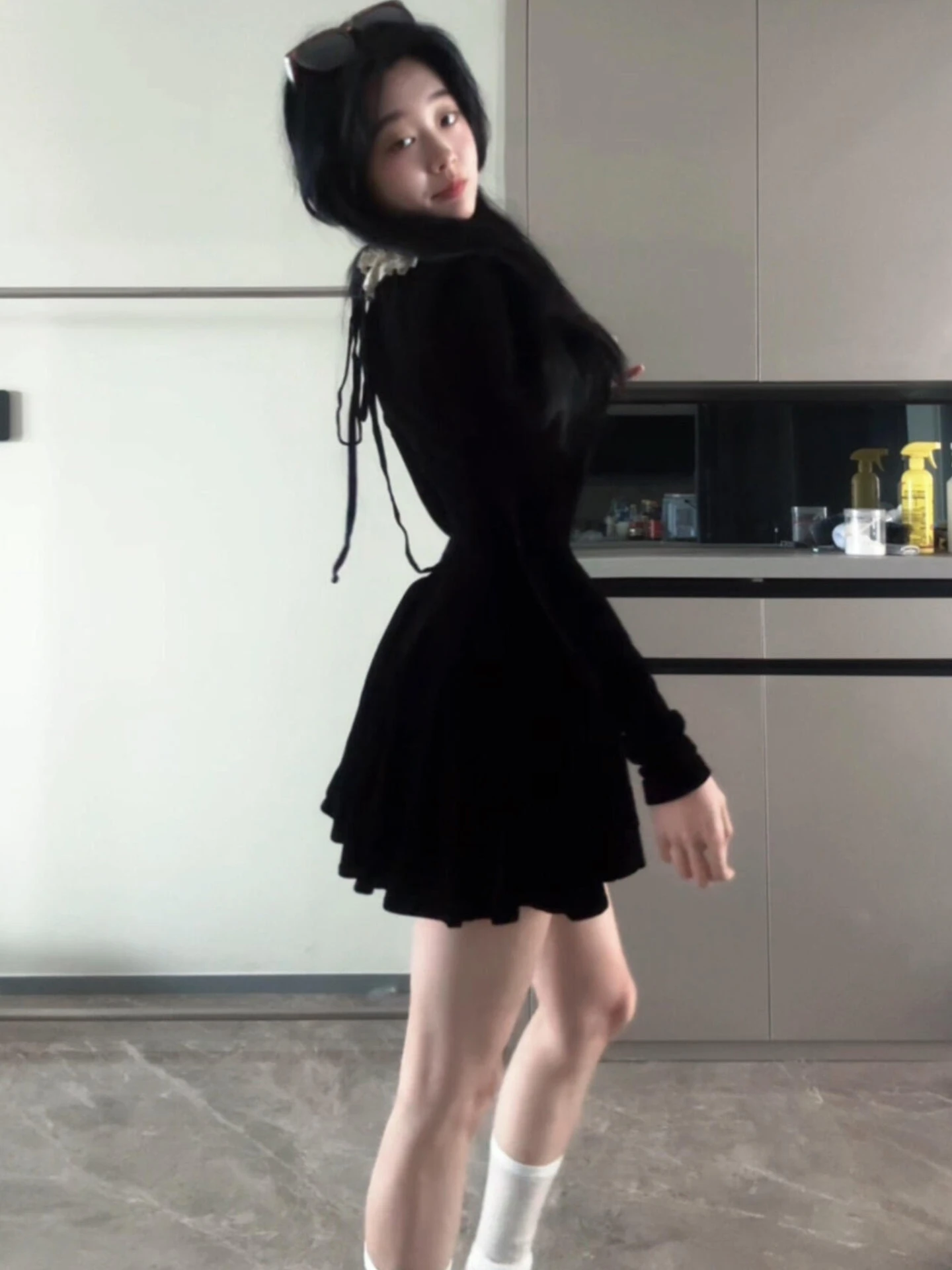 

Ele Bla Dr Waist-Cinching Skirt for Women Autumn Winter New Arrival High Waist Gel Fiber Polyester Nylon Spandex