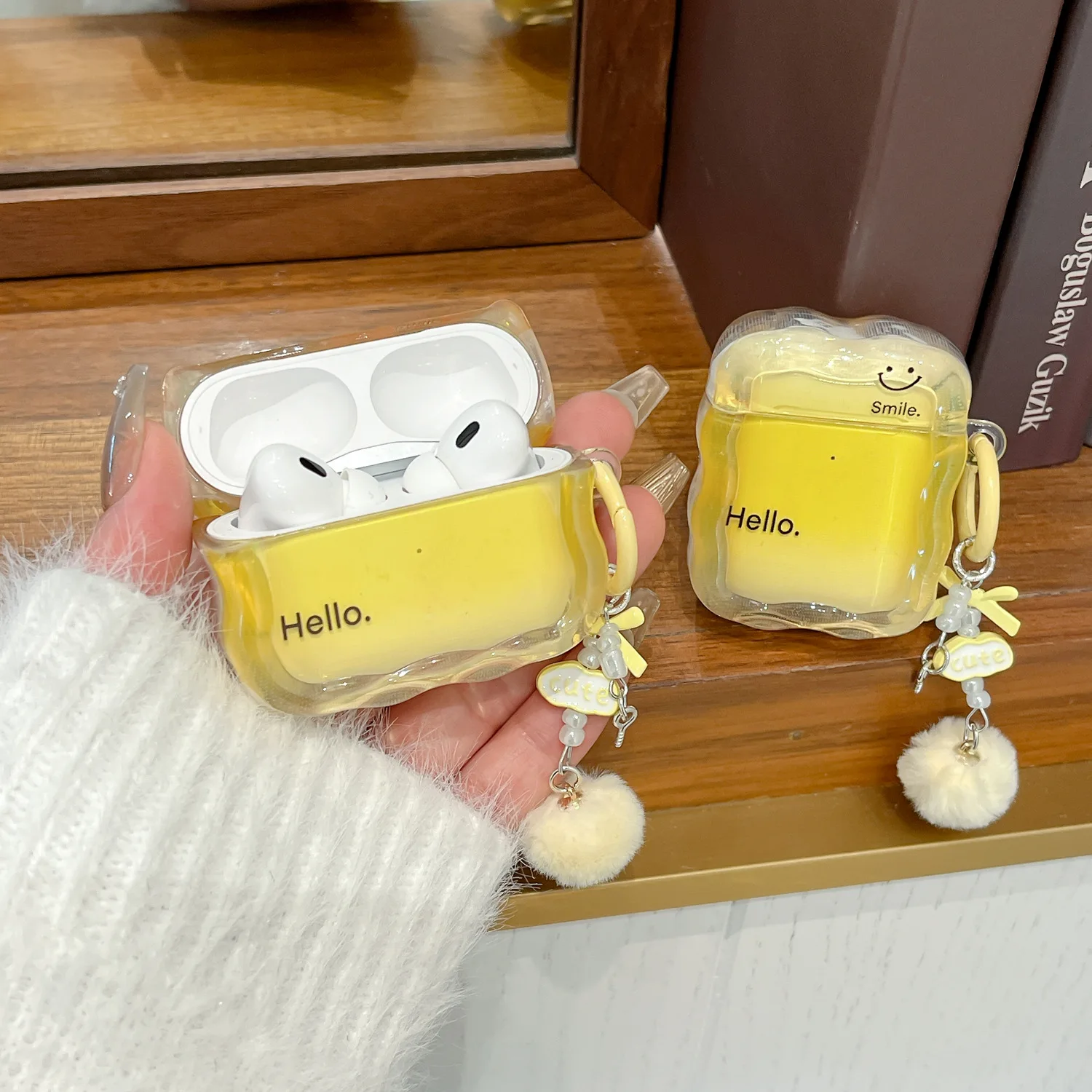 كوريا الكرتون نجوم شفافة موجة القضية ل AirPods برو 2nd 1 2 حالات كيرينغ لطيف موضة الفتيات غطاء لابل AirPods 4 ﻿