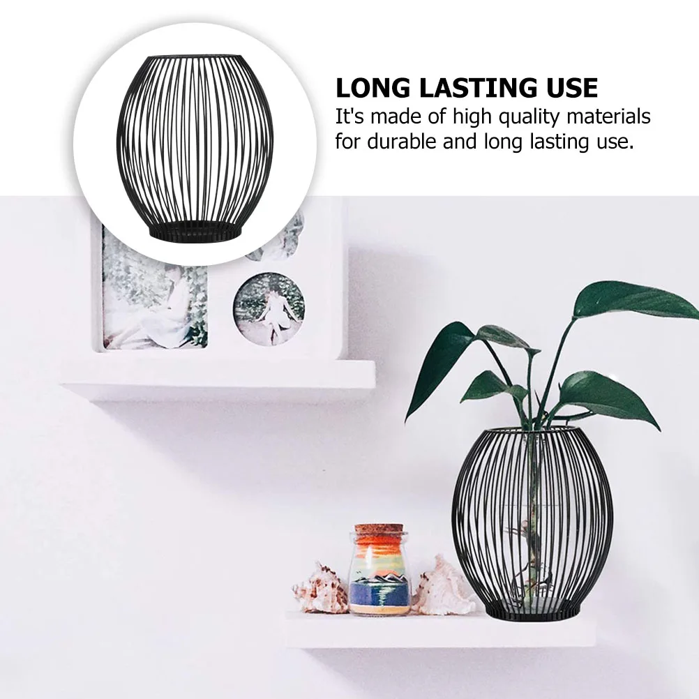 

1Pcs Lantern Shape Iron Candleholder Black Vintage Metal Stick Rustic Home Party Decoration Warm Atmosphere