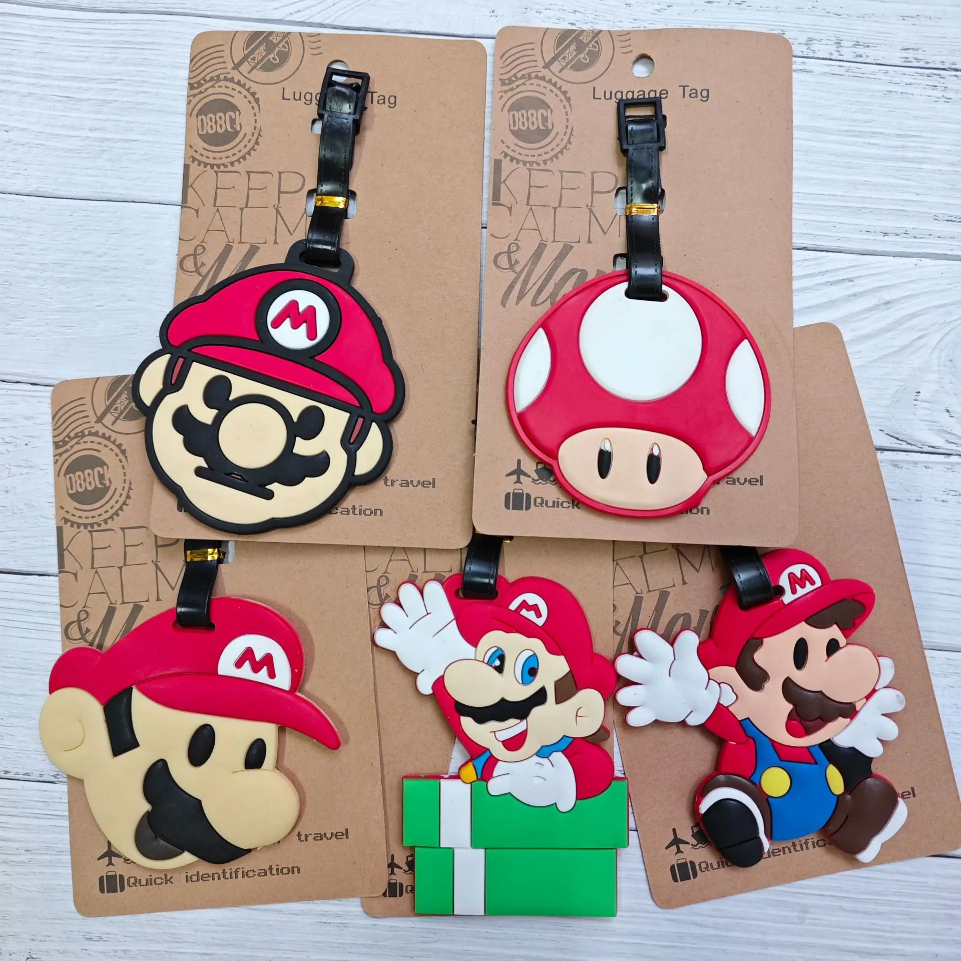 Game Super Mario Cute Luggage Tag Accessories Silica Gel Suitcase ID Addres Holder Baggage Boarding Tag Label Ornament Toys Doll