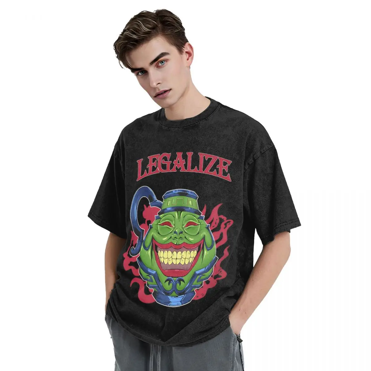 Legalize Pot Of cupiy magliette lavate Streetwear novità T-shirt Yu-Gi-Oh! Maglietta per uomo donna manica corta Harajuku estate