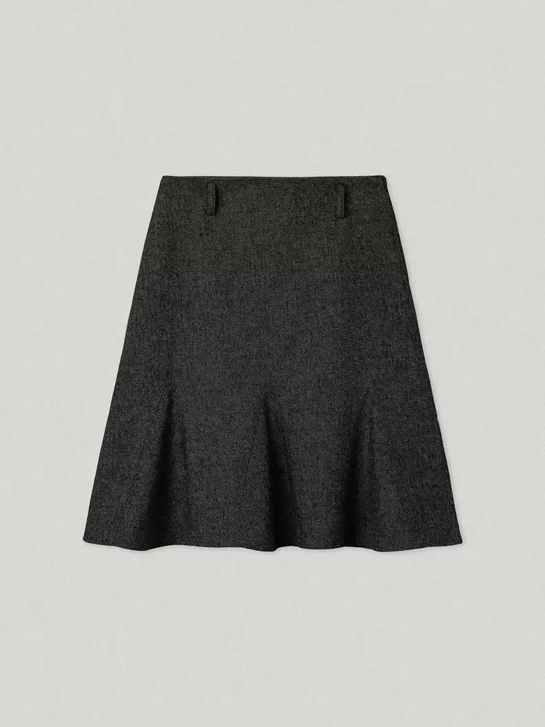 PREON Commuter Casual Versatile High Waist Woolen Skirt Smooth Half-length Multi-purpose Woolen Skirt for Ladies