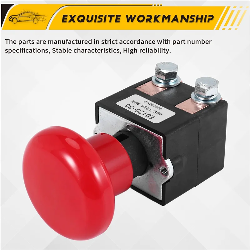 A10E-ED125-36 48V 125A Interruptor de parada de desconexão de emergência para Big Joe EZ30 E30 D40 EZ40 111551000800 empilhador de empilhadeira elétrica