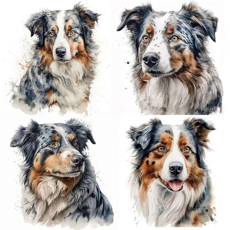 T785#Australian Shepherd Dog Wall Sticker Kids Room Background Home Decoration Mural Living Room Wallpaper Funny Decal