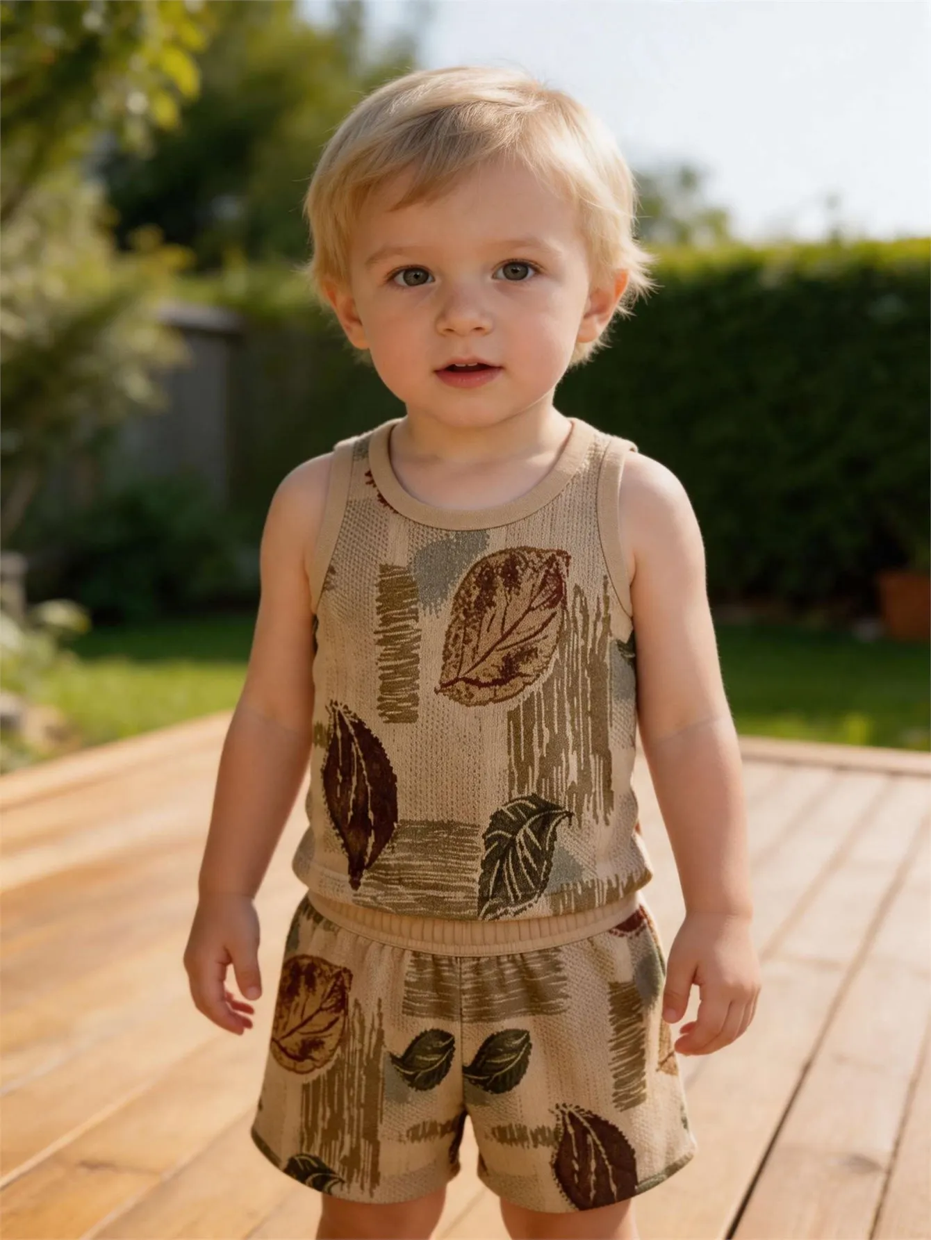 Baby vest and shorts set, summer children's sports and leisure two-piece set, breathable, sweat absorbing, quick drying fabric