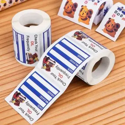 

2 Rolls Oil Change Reminder Stickers Adhesive Labels for Car Repair Service Write Date Mile Practical Use