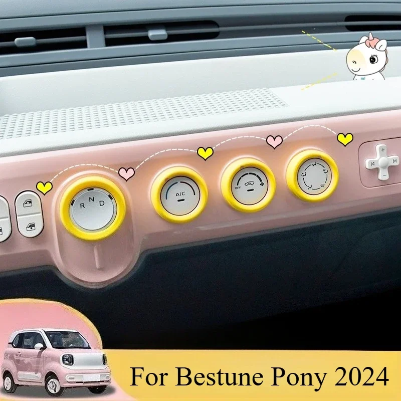 For Bestune Pony 2024 Air Conditioning Knob Ring Central Control Ring Interior Retrofit Interior Gear Cover Interior Accessories