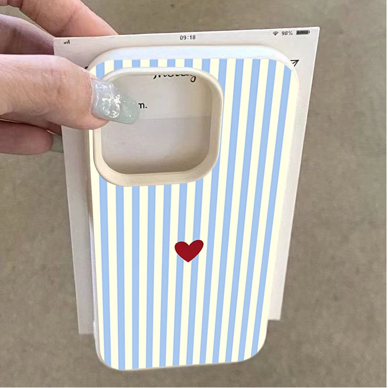 Funda fresca con patrón de corazones pequeños INS para iPhone 17 16 15 14 Pro Max 13 12 11 XS X XR 7 8 Plus 16E 17E 17 Air 2