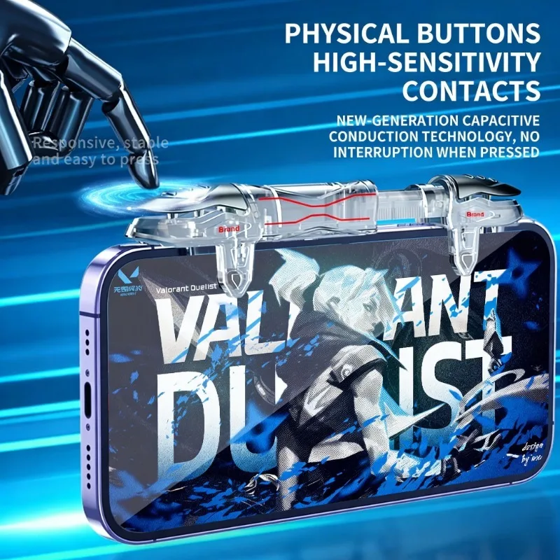 DY13 Four Fingers Linkage Mobile Game Trigger for PUBG L1 R1 E-sports High Sensitive Alloy Key Button for Smart Phone Controller