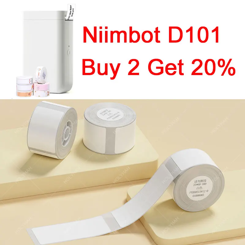 NIIMBOT D101 D11 0 Mini White Printer Label Sticker Anti-Oil Waterproof Tear-Resistant for Supermarket Price Label Roll Paper