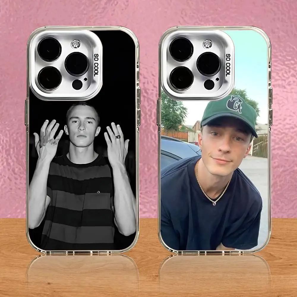 

Actor Drew Starkey Phone Case For iPhone 16,15,14,13,12,11,Pro,Max,Plus,Mini,SE Grey White Matte Laser Back Cover