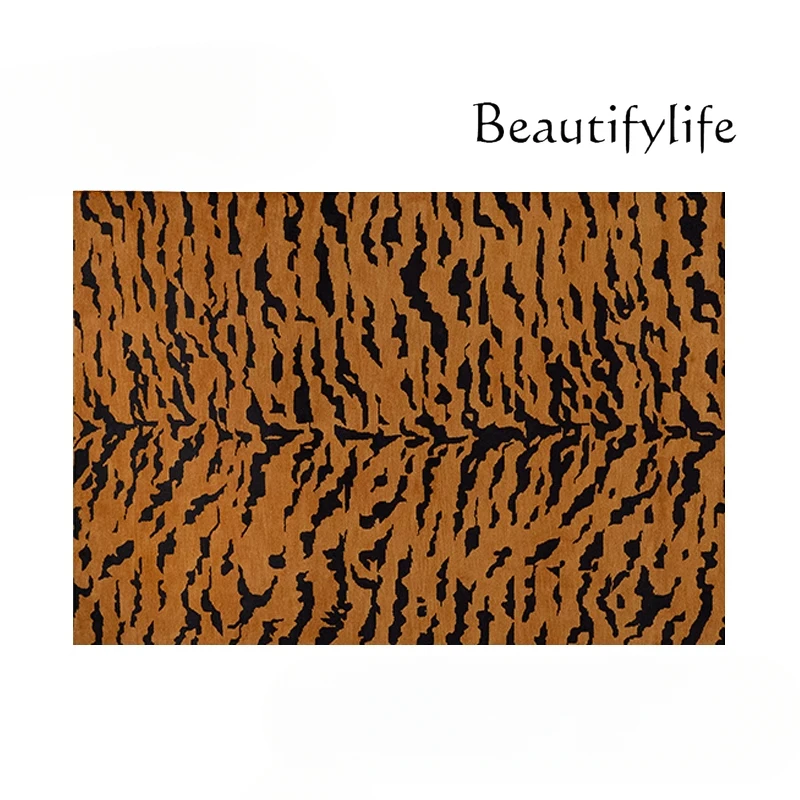 retro leopard print living room carpet premium light luxury wool sofa blanket bedside blanket customization