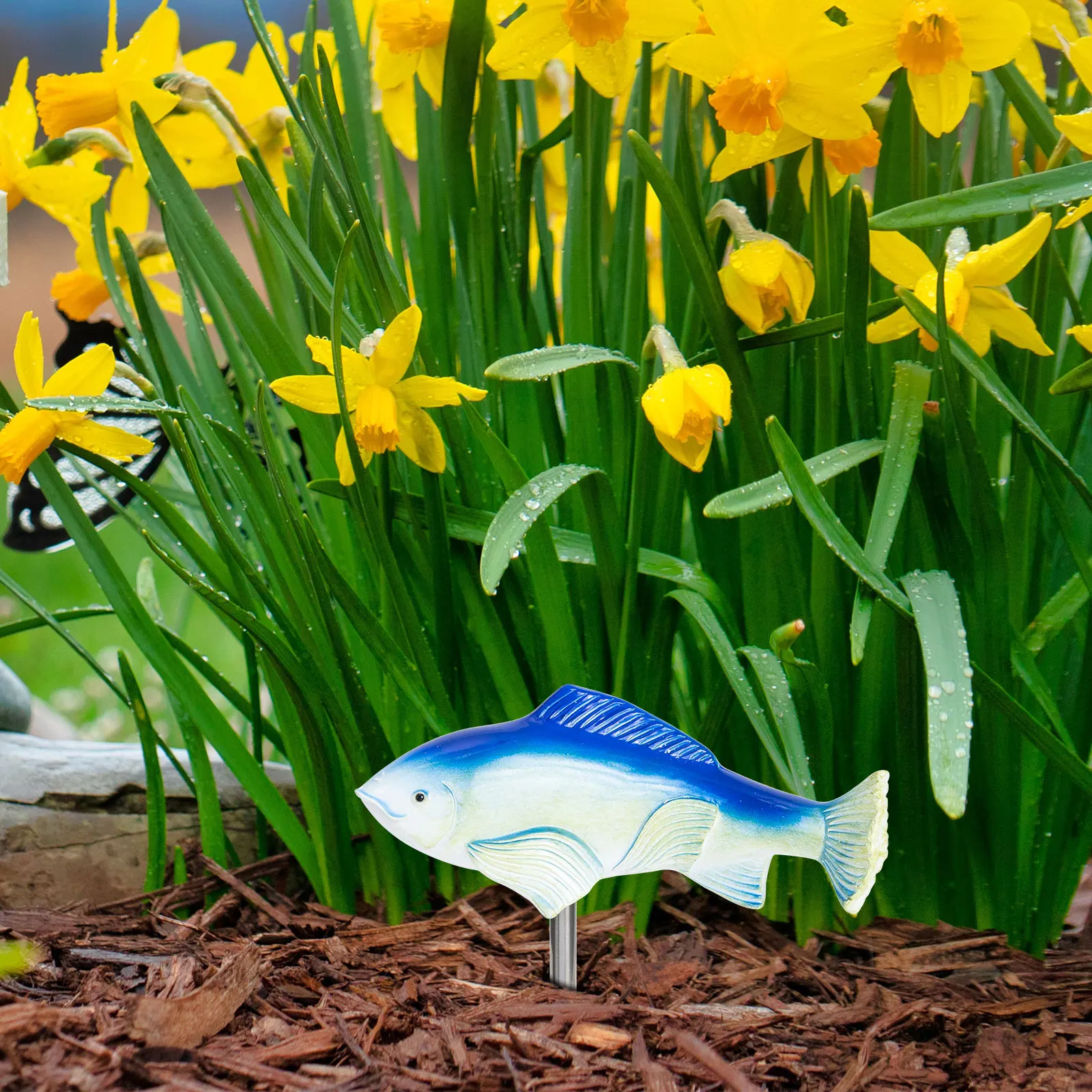 

Koi Statue Garden Decor Outdoor Lawn nament Home Resin Fish Design Decoration Accents Fish Shape Design Durability Yard Art
