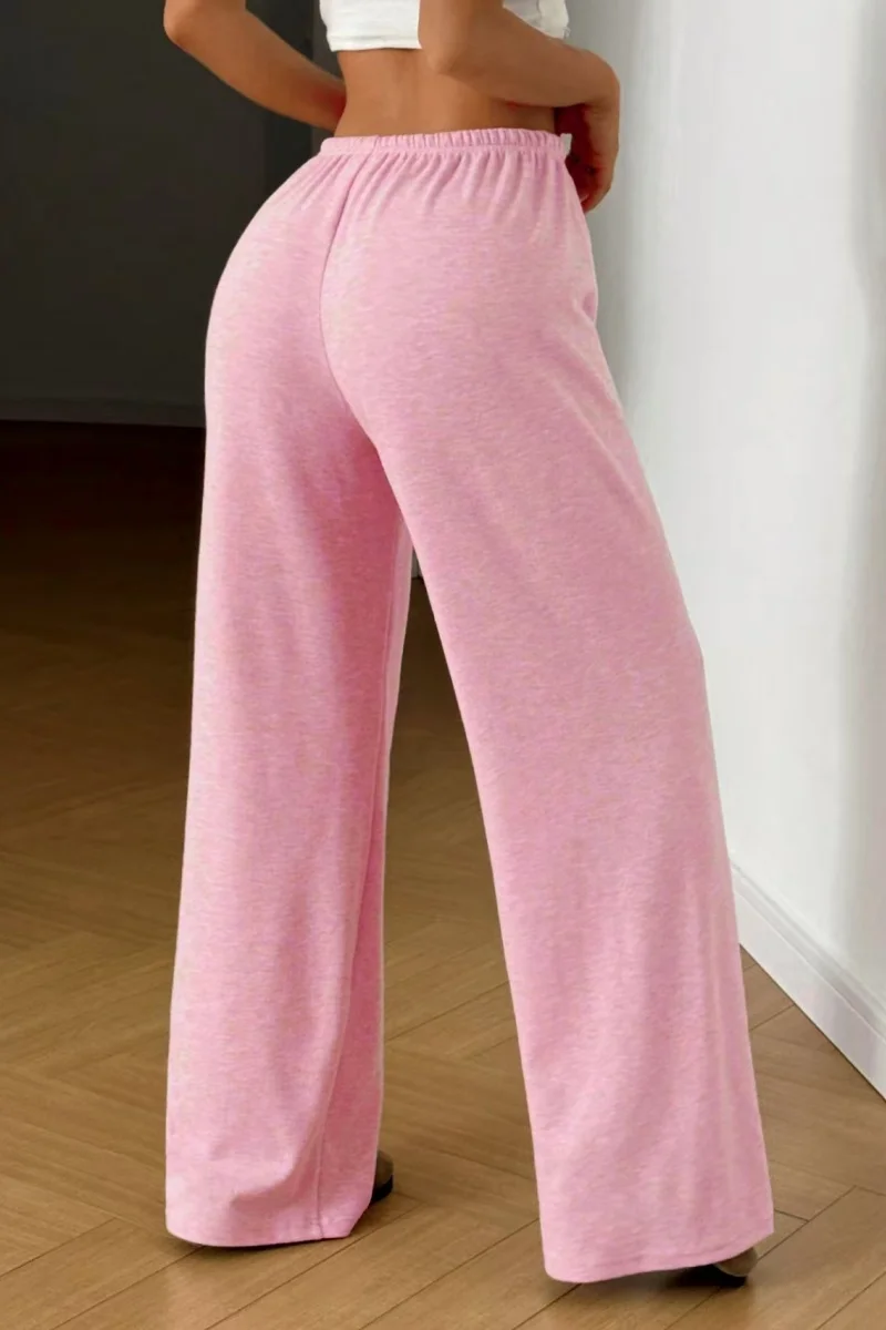 New women's fashion solid color casual loose wide-leg pants - Image 2