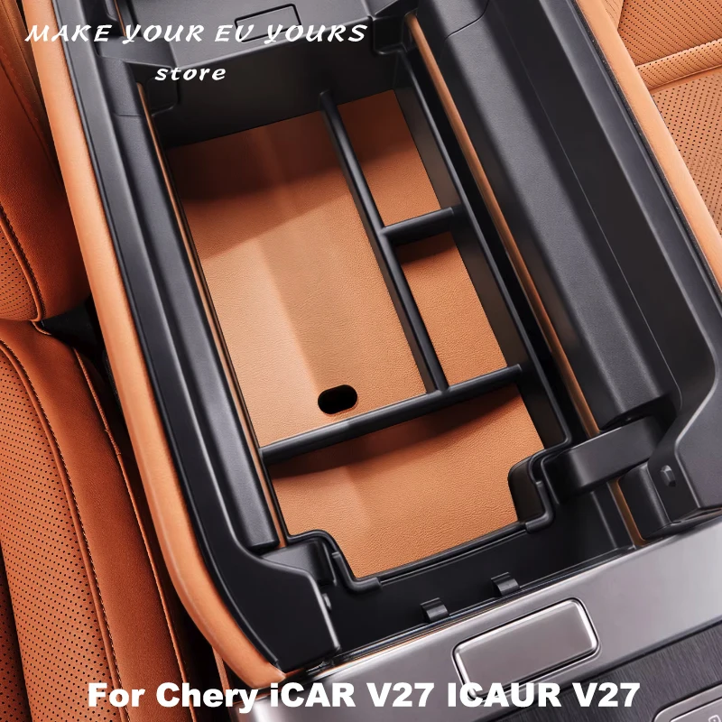 

For Chery ICAR V27 ICAUR V27 2026 Center Armrest Console Organizer Hidden Car Storage Box Accessories