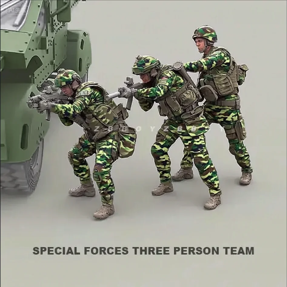 

1/35 model kits Modern Special Forces personnel（3 people）colorless and self-assembled A-2110