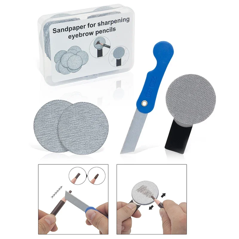 

50pcs/100pcs Microblading Tattoo Sharpening Tip Thin Eyebrow Pencil Sharpener Sandpaper Polish Eyebrows Makeup Tattoo Tools