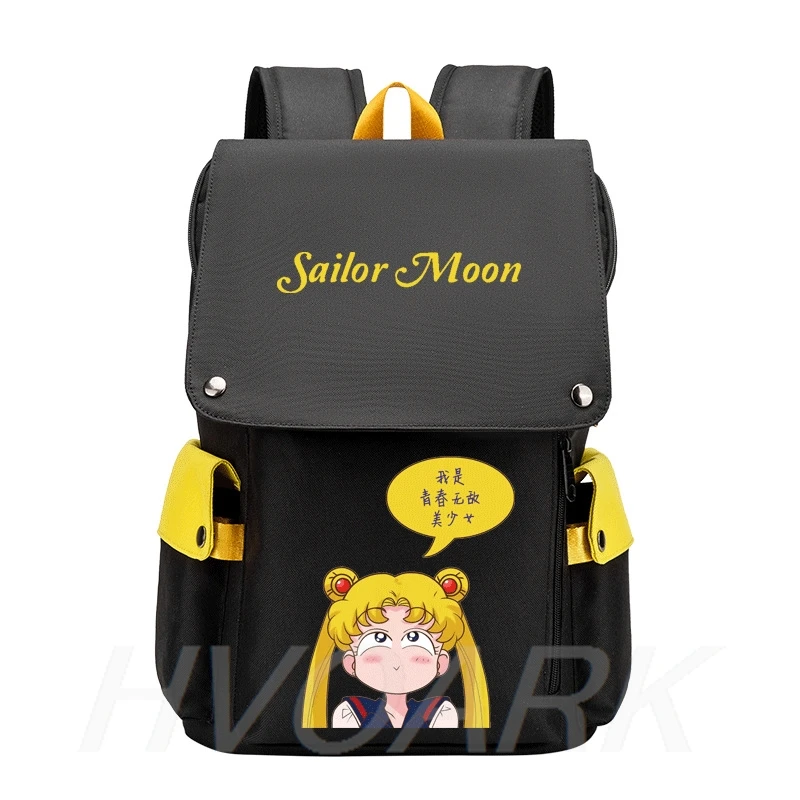 Sailor Moon Backpacks Teens Laptop Capacity Waterproof USB School Bags Patchwork Women Girls Outdoor Travel Mochilas