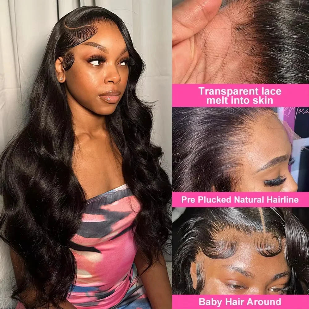 40 42 Inch Body Wave Lace Front Wig PrePlucked With Baby Hair 13x4  HD Lace Frontal Wigs For Women Body Wave Human Hair Wigs image 5