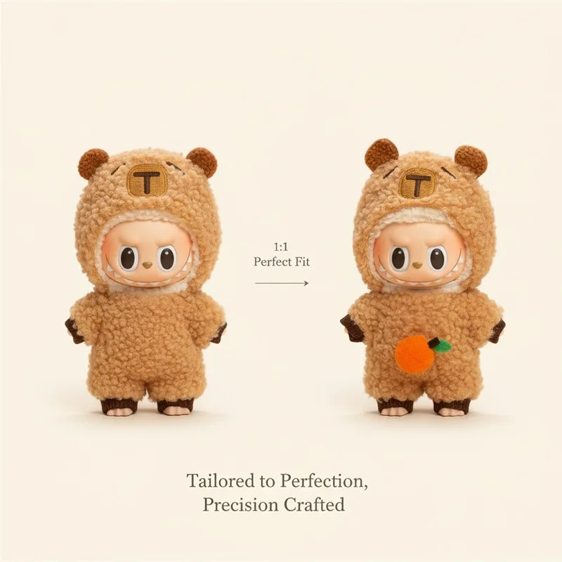 15 17cm Ubranka dla lalki Labubu, zestaw ubranek dla kapibary, kawaii pluszowa bawełniana lalka, przebranie, dekoracja, ubrania dla kapibary, akcesoria