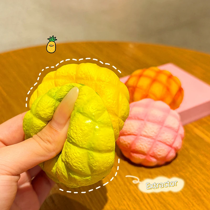 

1Pc Random Color Cute Slow Rising Squishy Bread Oversized Pineapple Bun Stress Relief Toy Prank Decoration Gift