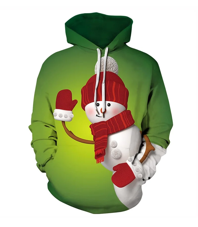 Snowman Graphic Pullover Sweatshirts For Men New In Christmas Hoodie Clothes Women Men Casual Long Sleeve Sport Tracksuit