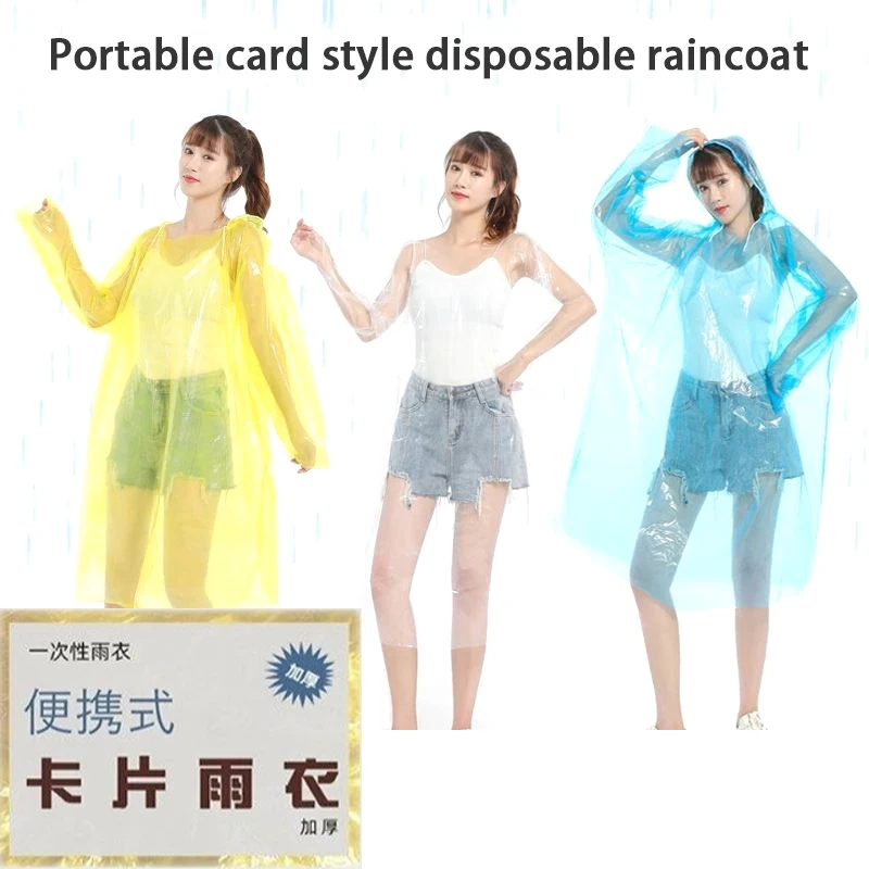 1/5/25 PCS Disposable Adult Emergency Waterproof Rain Coat Hiking Camping Hood Raincoat Rainrainwater Rain Coat Women