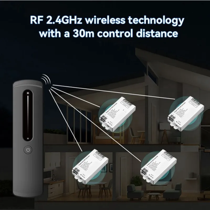 

Комплект контроллера диммера для одноцветных светодиодов ABPQ-5-24V с ультратонким сенсорным слайдером 2.4Ghz RF