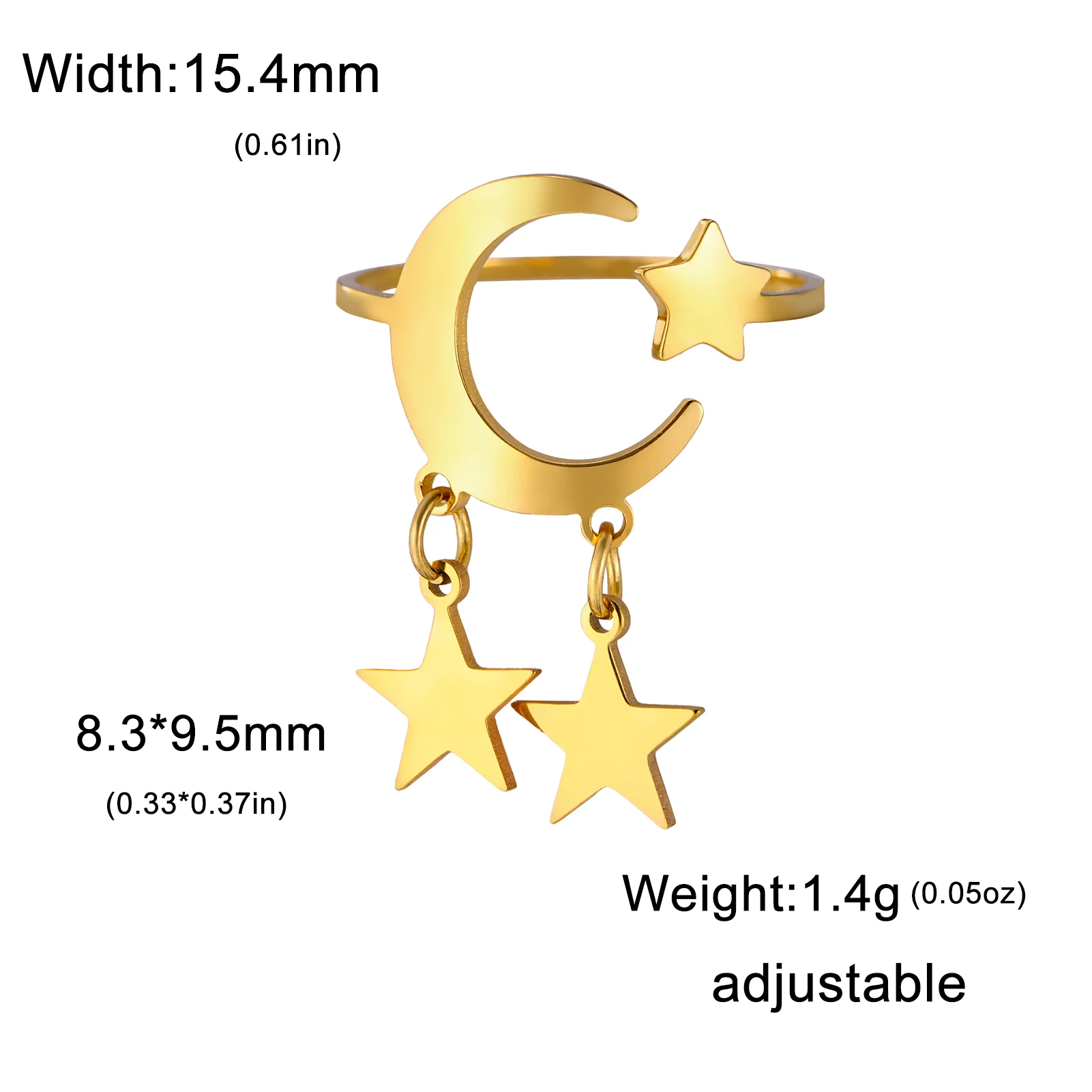 Couple's Open Ring with Heart Zircon Charm