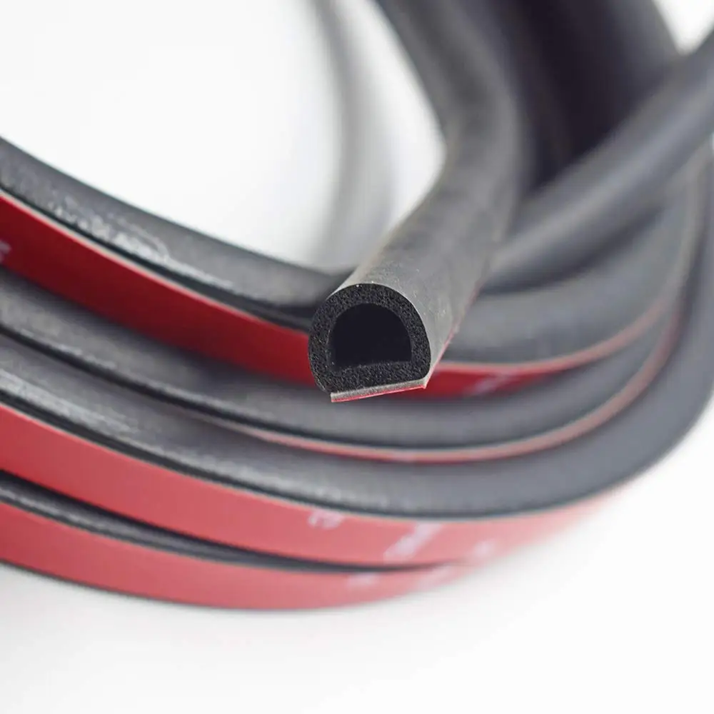 Universal Rubber Door Seal Strip D-Shape Door Seal Weather Stripping Rubber Seal Strip Car Truck Door Window Soundproof Noise