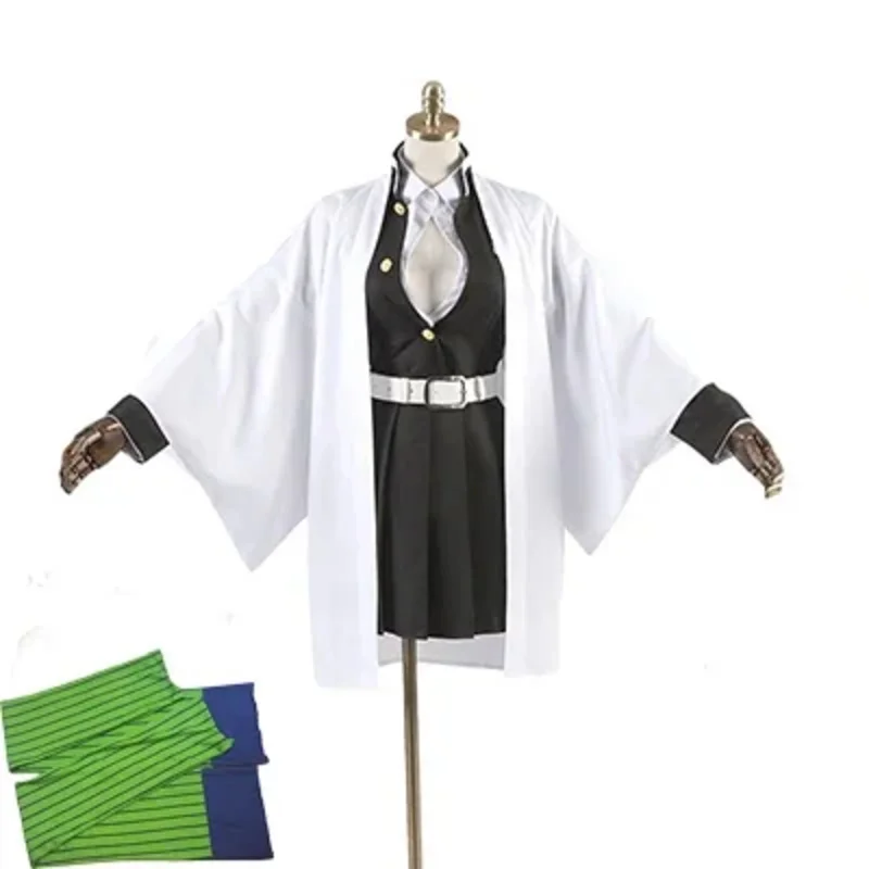 Anime Demon Slayer Kimetsu No Yaiba Kanroji Mitsuri Cosplay disfraz Halloween Kimono tela