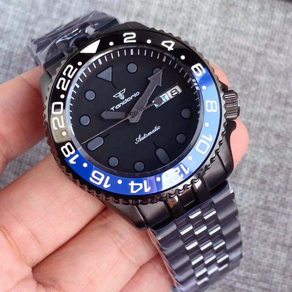 Schwarz skx mod nh36 mechanische Uhr Männer unter schwarzem Zifferblatt gewölbtes Saphirglas 20bar wasserdicht 3,8 Klicks Lünette Taucher uhr