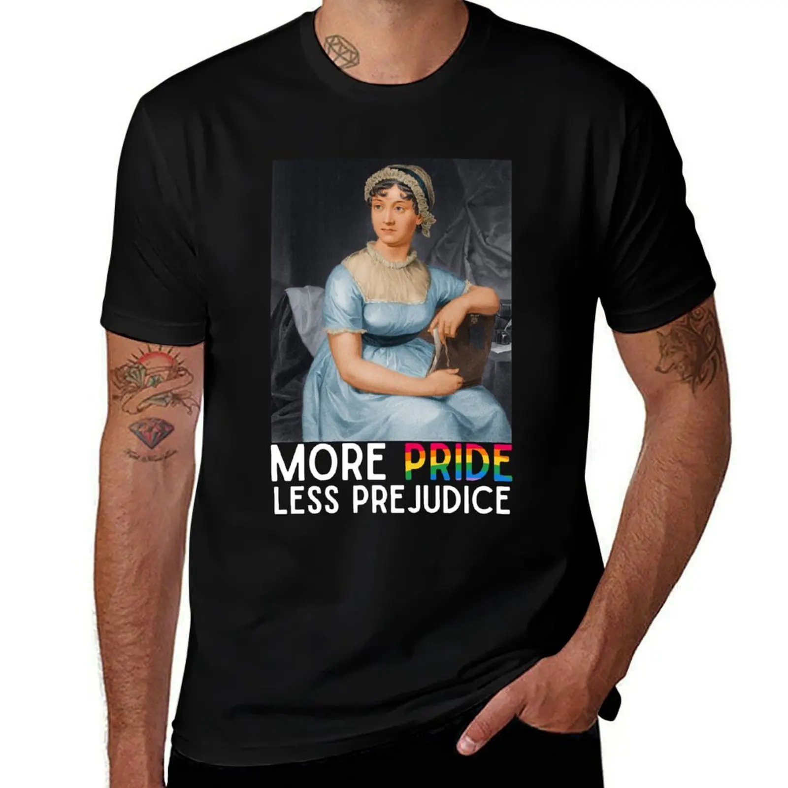 

More Pride Less Prejudice Jane Austen novel T-Shirt vintage clothes aesthetic clothes oversizeds men workout shirt