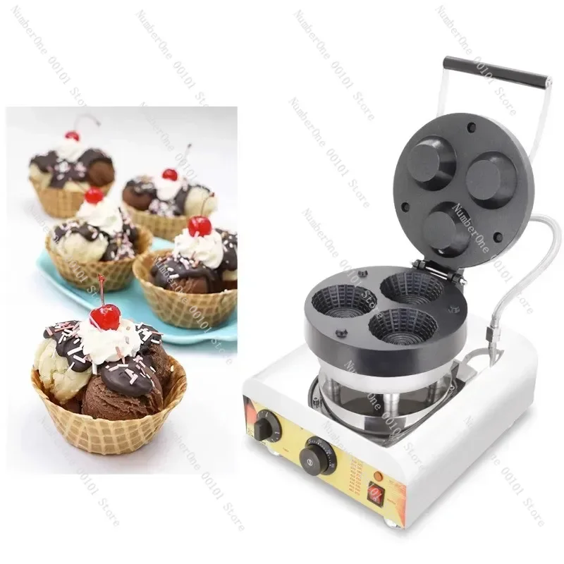 Commercial Ice Cream Ball Bowl Machine Double-Sided Heating Omelet Muffin Crust Forming Machine