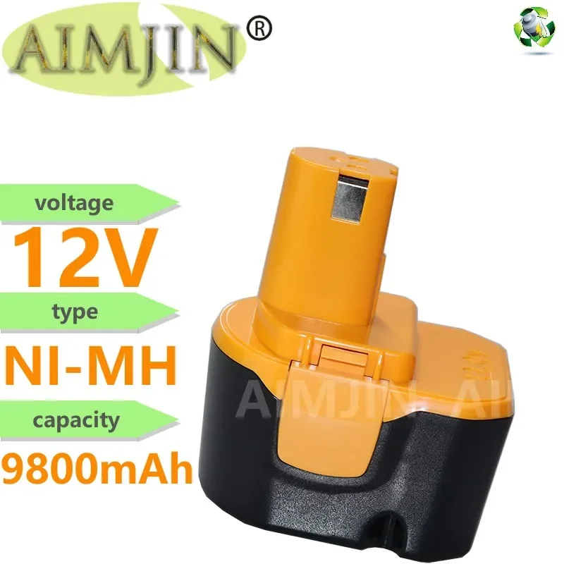 High Capital 12VNi-MH battery 9800mAh Replacement Electric Drill Power Tool Battery For Ryobi BID1230/1801/R10521/RY1201